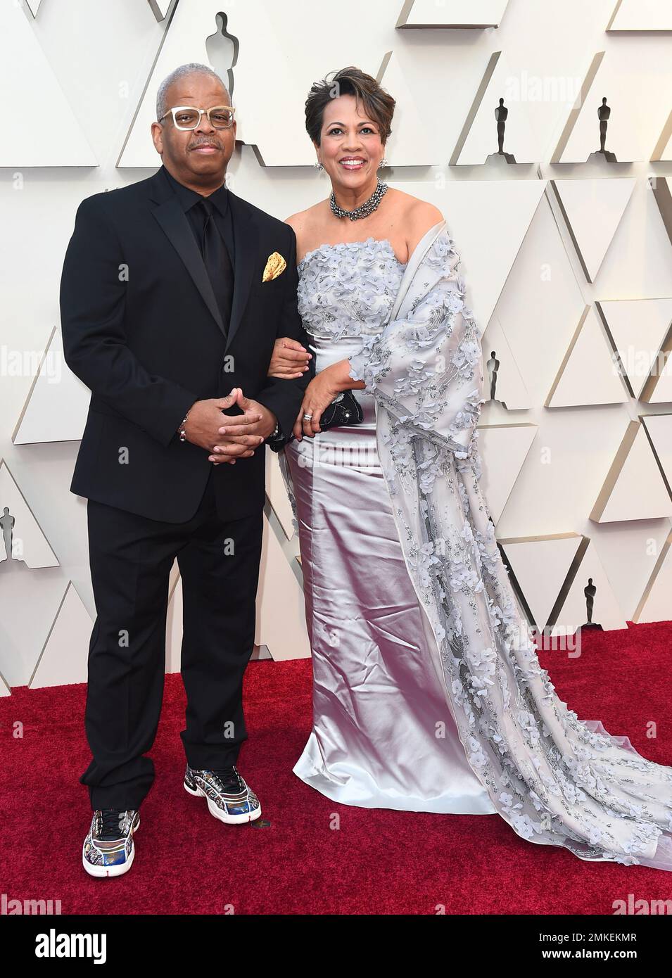 Terence Blanchard, left, and Robin Burgess arrive at the Oscars on