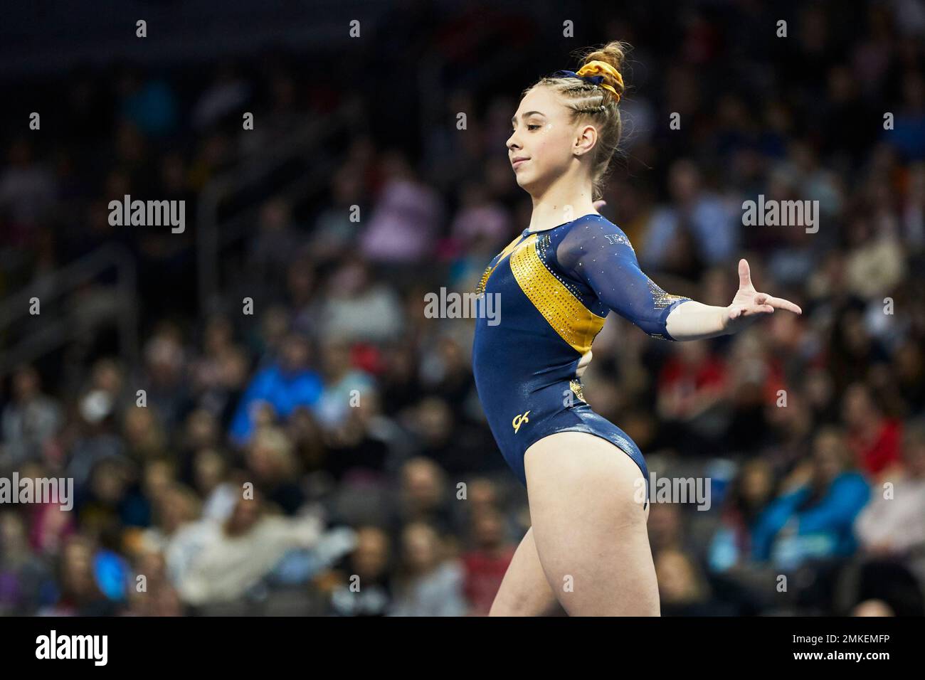 Michigan gymnast Natalie Wojcik during the Elevate the Stage gymnastics ...