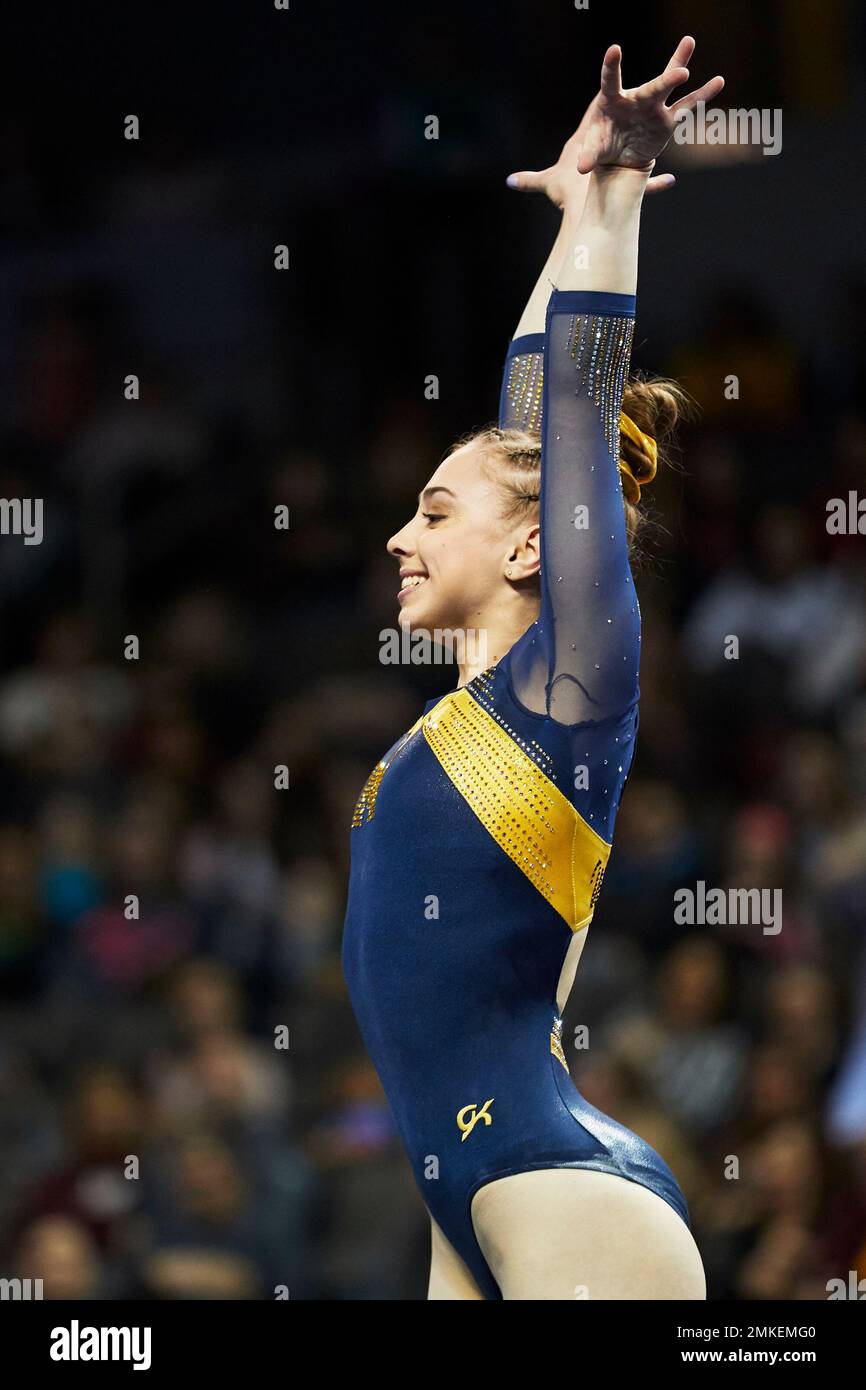Michigan gymnast Natalie Wojcik during the Elevate the Stage gymnastics