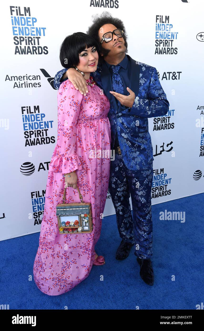 Gabby La La, left, and Boots Riley arrive at the 34th Film Independent ...