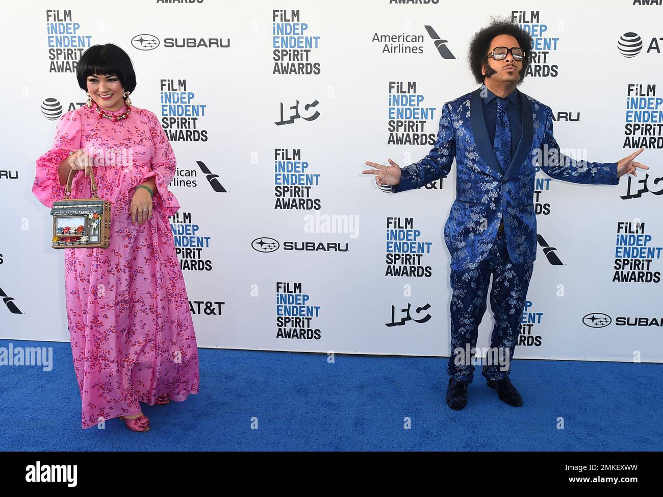 Gabby La La, left, and Boots Riley arrive at the 34th Film Independent ...
