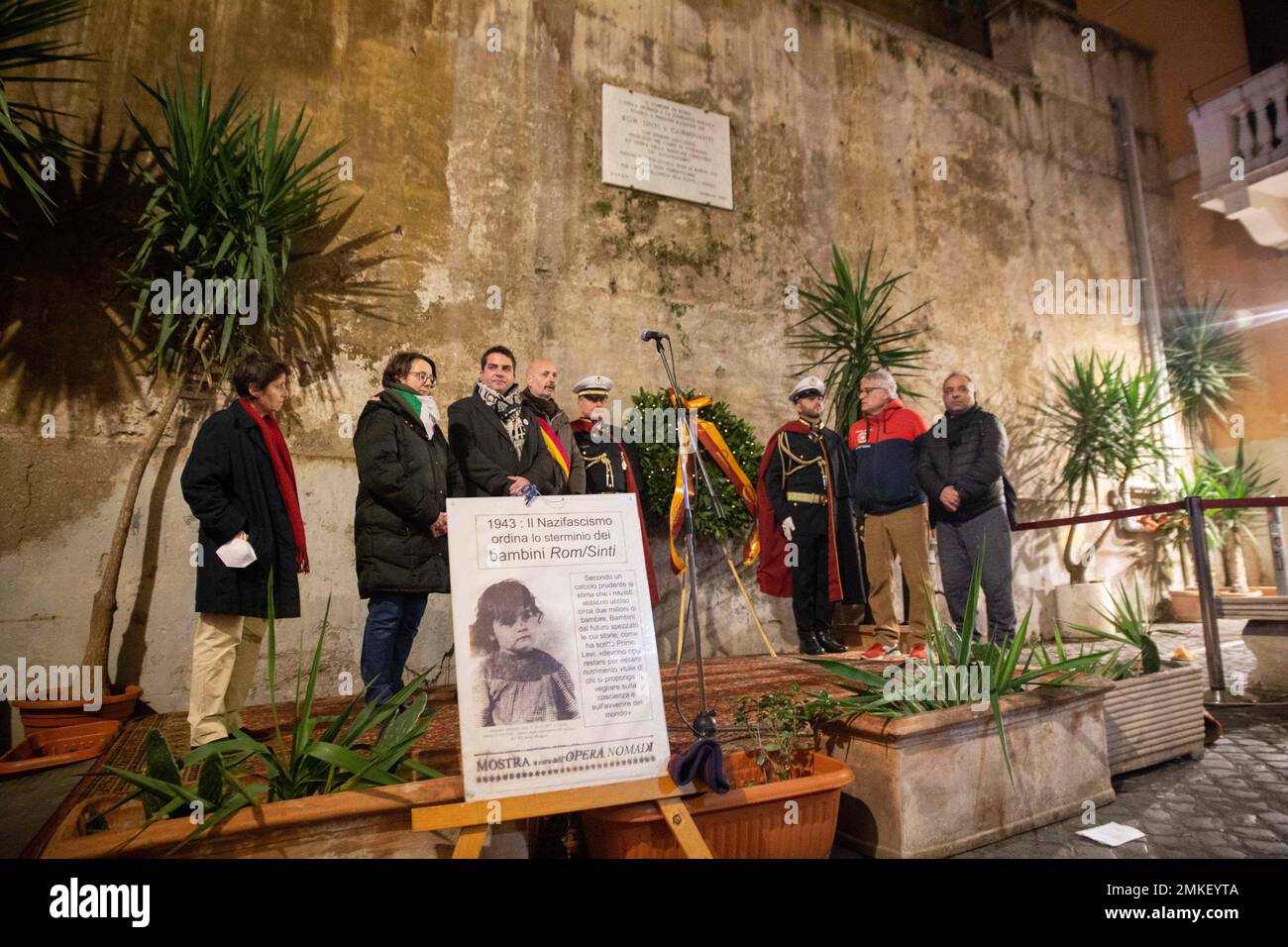 Rome, Italy. 27th Jan, 2023. Torchlight procession on the occasion of  Holocaust Remembrance Day to remember the massacres carried out by  Nazi-fascism against Rom-Sinti people, homosexuals and disabled people  (Credit Image: ©