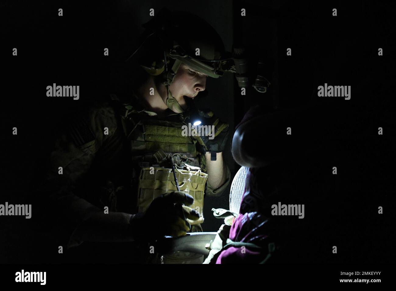 Senior Airman Hunter Rudnik, an explosive ordnance disposal technician ...