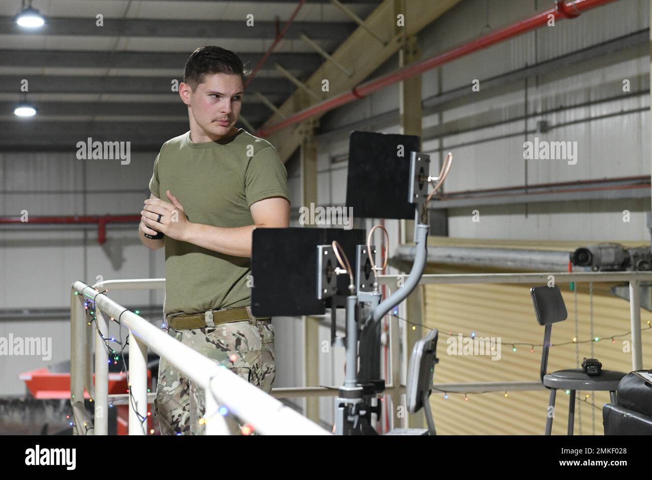 Senior Airman Hunter Rudnik, an explosive ordnance disposal technician ...