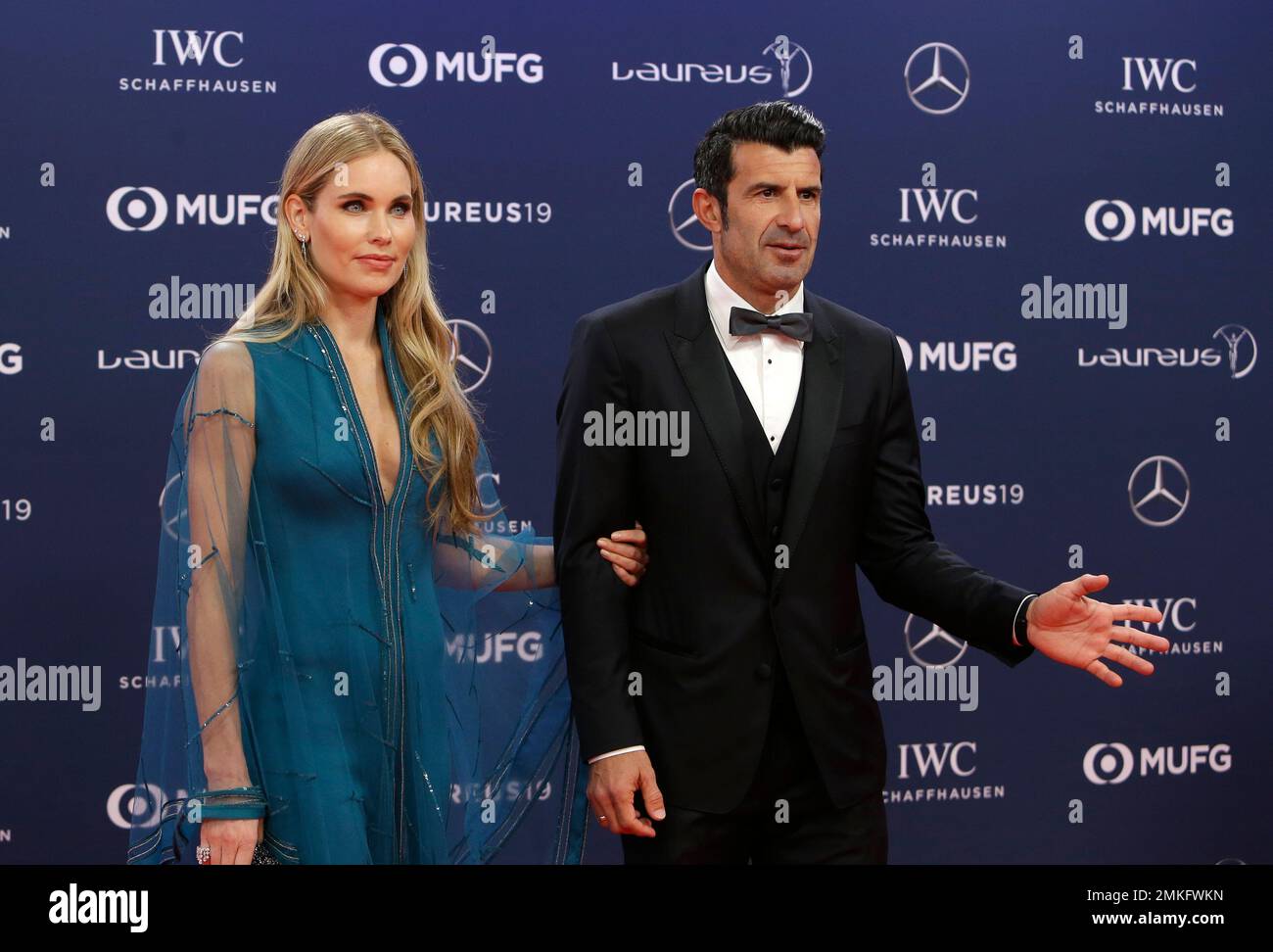 Former soccer star Luis Figo and his wife Helen Svedin arrive for the ...