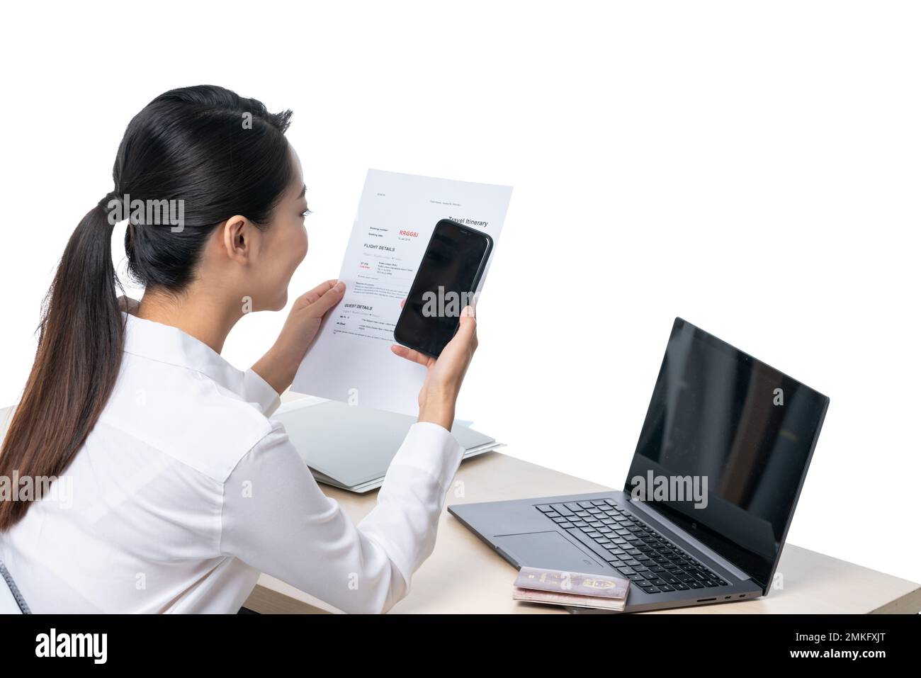 A young business lady in the office Stock Photo