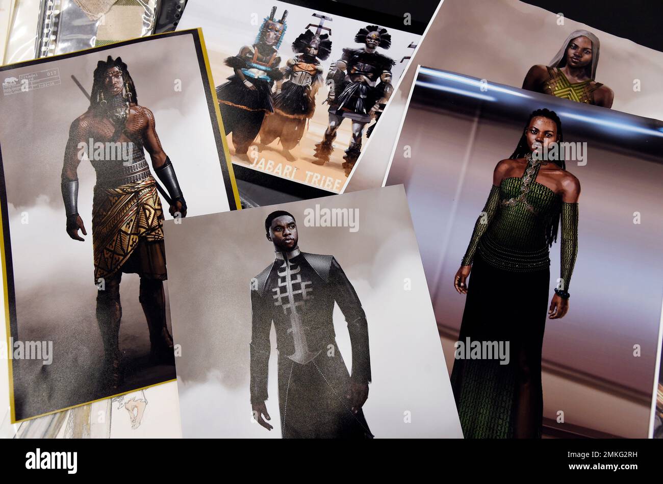 This Jan. 15, 2019 photo shows renderings of fashions created by Oscar ...