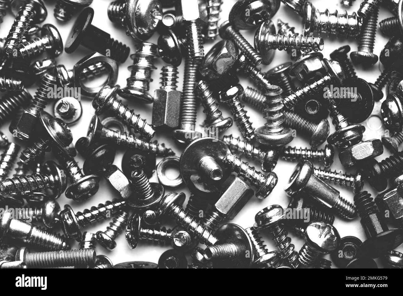close up assortment many different bolts and screws Stock Photo Alamy