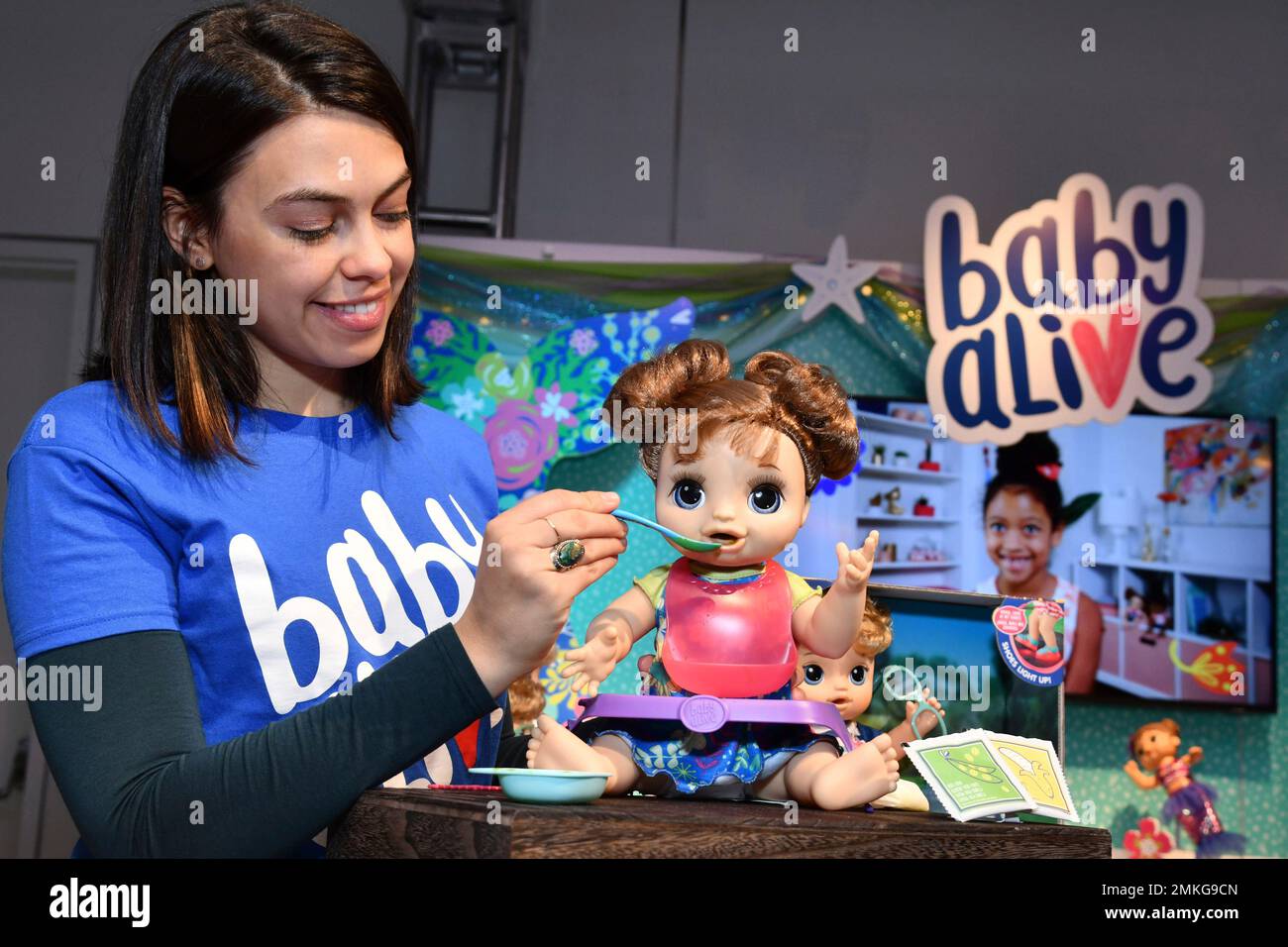 IMAGE DISTRIBUETD FOR HASBRO A demonstrator at the Hasbro, Inc