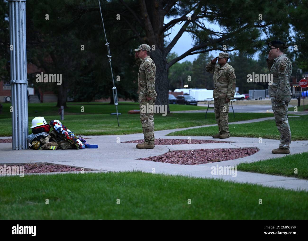 Members from the 90th Missile Wing render a salute to honor those who ...