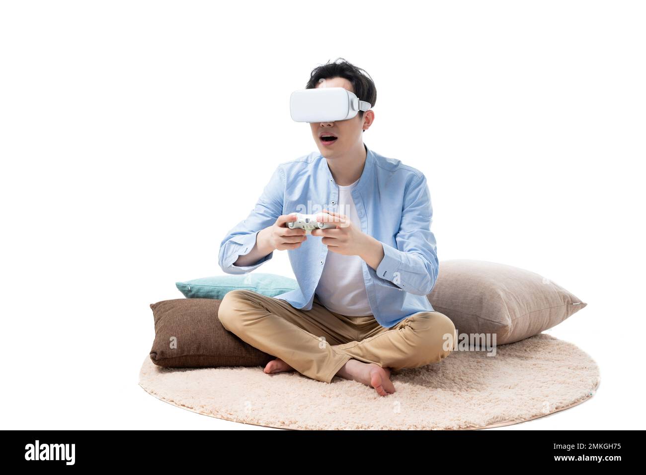A young man in VR games Stock Photo - Alamy