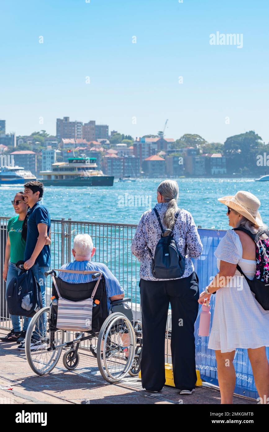 A wheelchairbound person at Circular Quay watching activities on