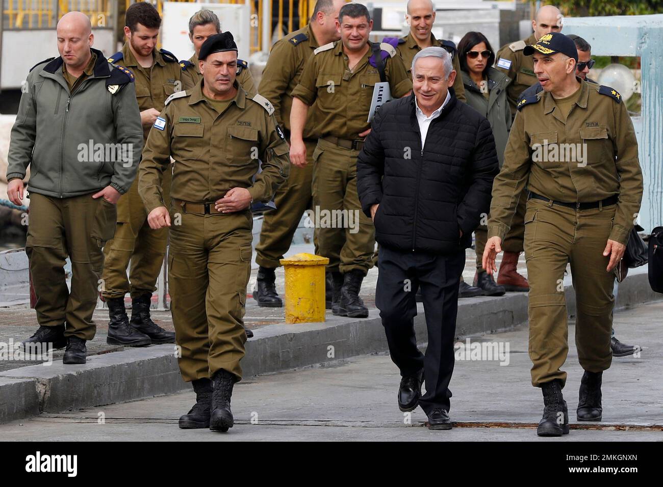 Israeli Prime Minister Benjamin Netanyahu arrives for a visit to