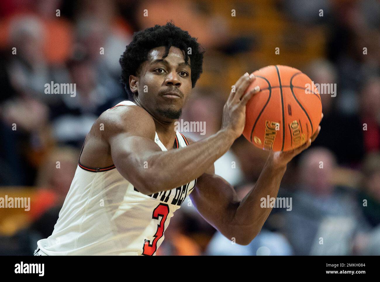 Campbell University guard Chris Clemons readies to pass the basketball  against Presbyterian College in the second half of an NCAA basketball game  Thursday, Jan. 24, 2019 in Buies Creek, N.C. Clemons keeps