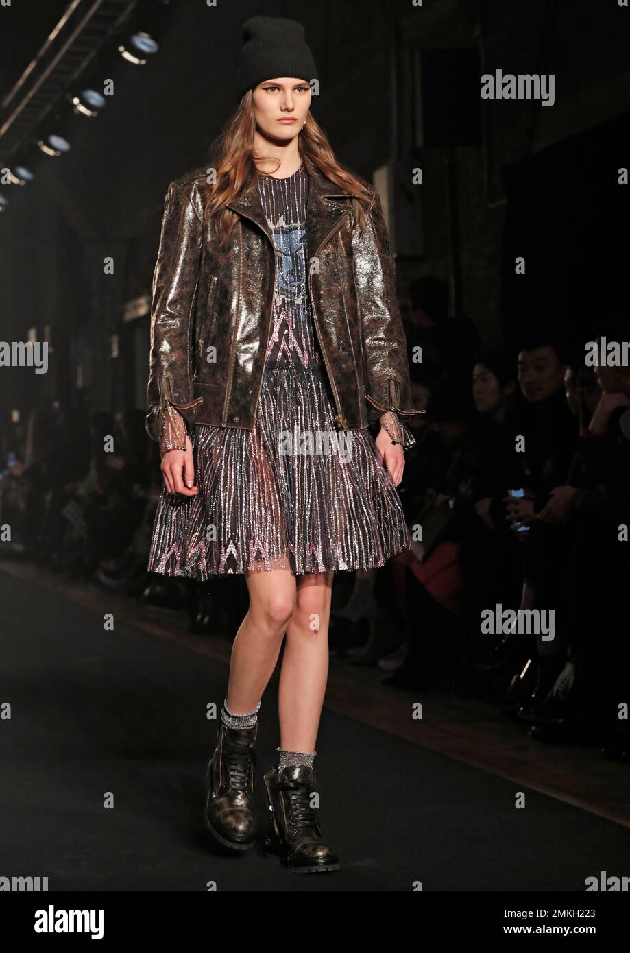 The latest fashion creation from Zadig & Voltaire is modeled during Fashion  Week, Monday, Feb. 11, 2019, in New York. (AP Photo/Kathy Willens Stock  Photo - Alamy