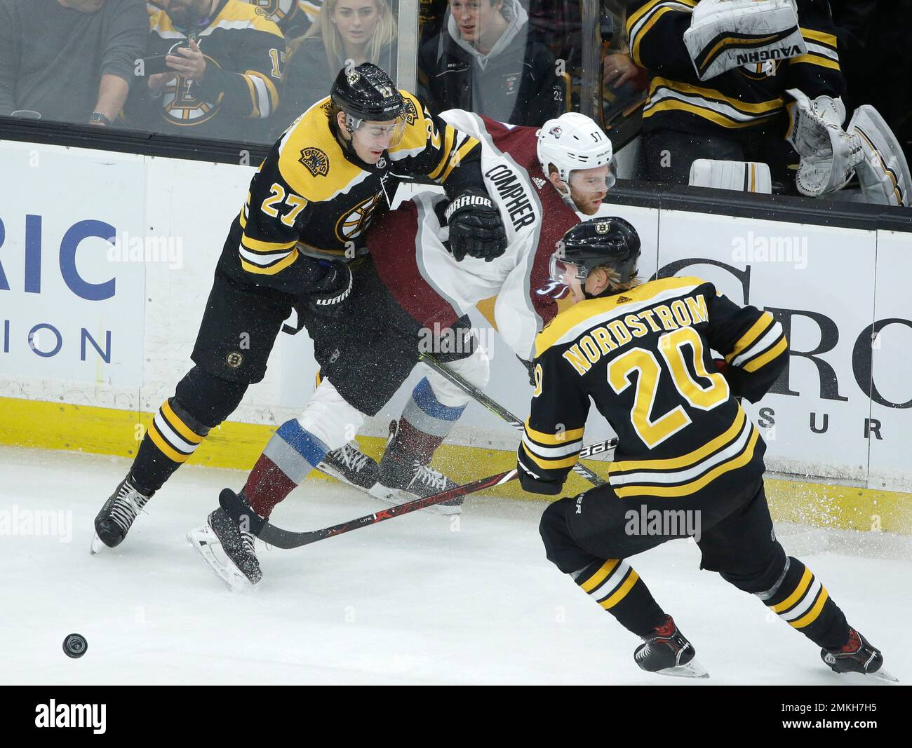 Boston Bruins' Joakim Nordstrom, of Sweden, skates against the St
