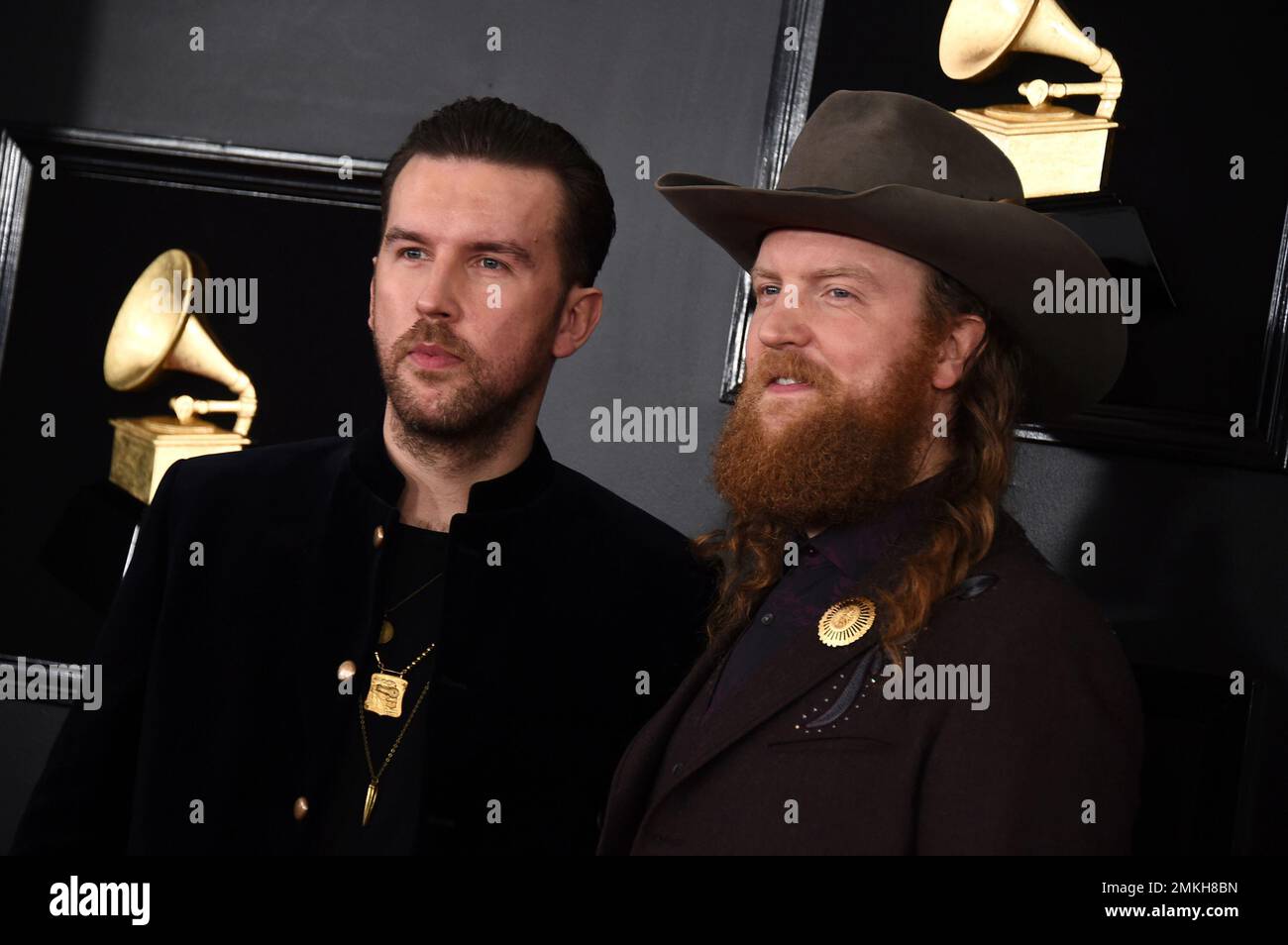 T.J. Osborne, left, and John Osborne of Brothers Osborne arrive at the