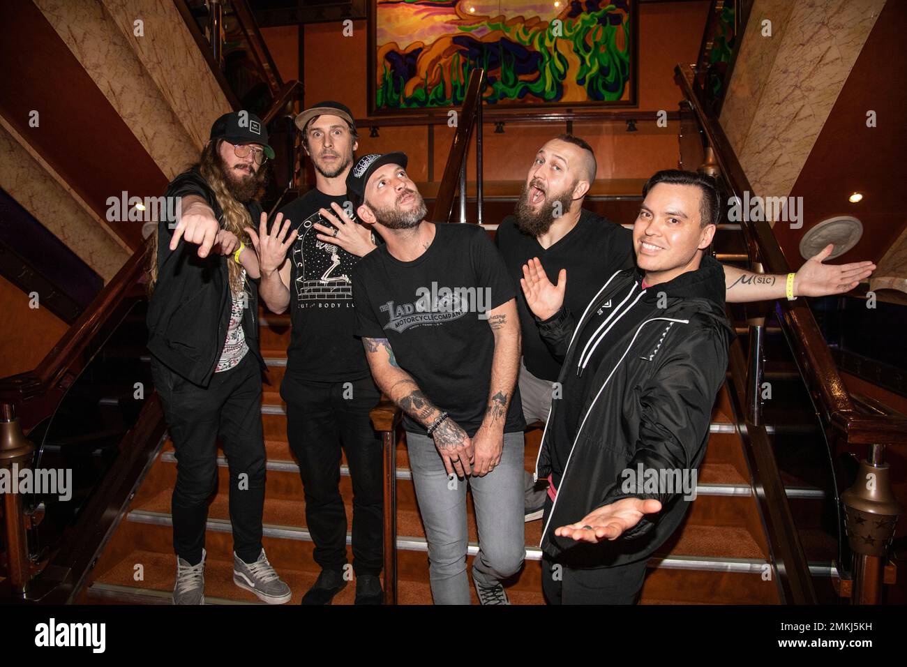 10 Years pose on board the Carnival Valor during day 5 of the ShipRocked  cruise on Thursday, Jan. 31, 2019. (Photo by Amy HarrisInvisionAP Stock  Photo - Alamy