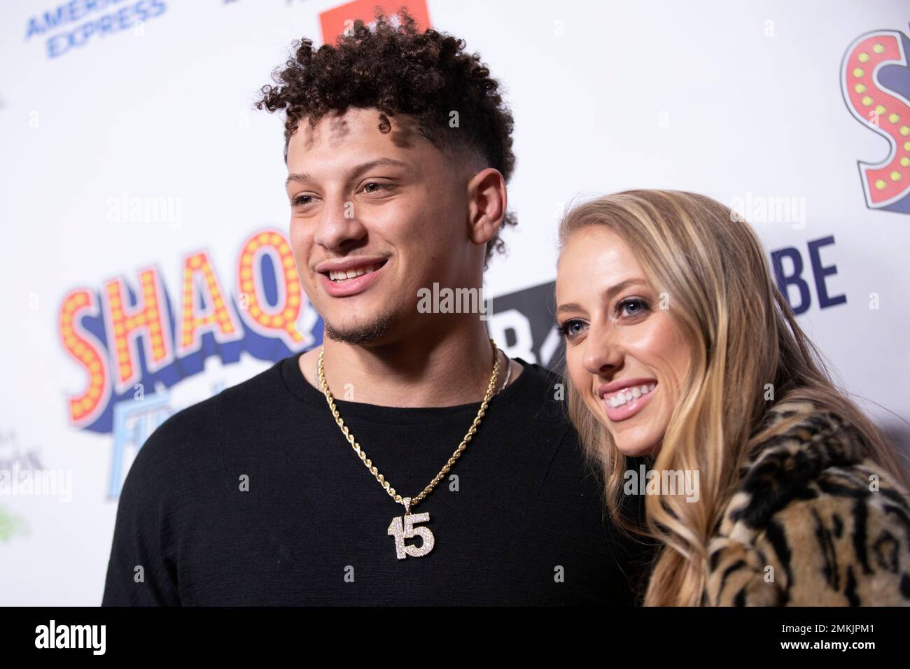 Patrick Mahomes and Brittany Matthews arrive at Shaq's Fun House at