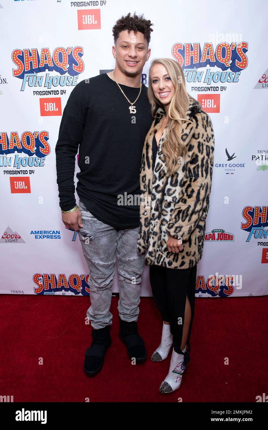 Patrick Mahomes and Brittany Matthews arrive at Shaq's Fun House at