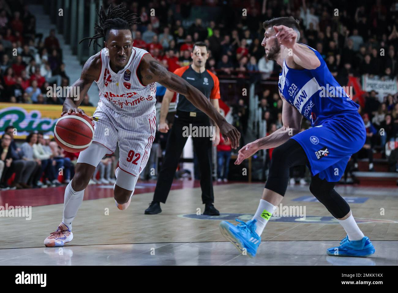 Varese, Italy. 28th Jan, 2023. Jaron Johnson #92 of Pallacanestro Varese OpenJobMetis in action during LBA Lega Basket A 2022/23 Regular Season game between Pallacanestro Varese OpenJobMetis and Germani Brescia at Palasport Lino Oldrini, Varese, Italy on January 28, 2023 Credit: Independent Photo Agency/Alamy Live News Stock Photo