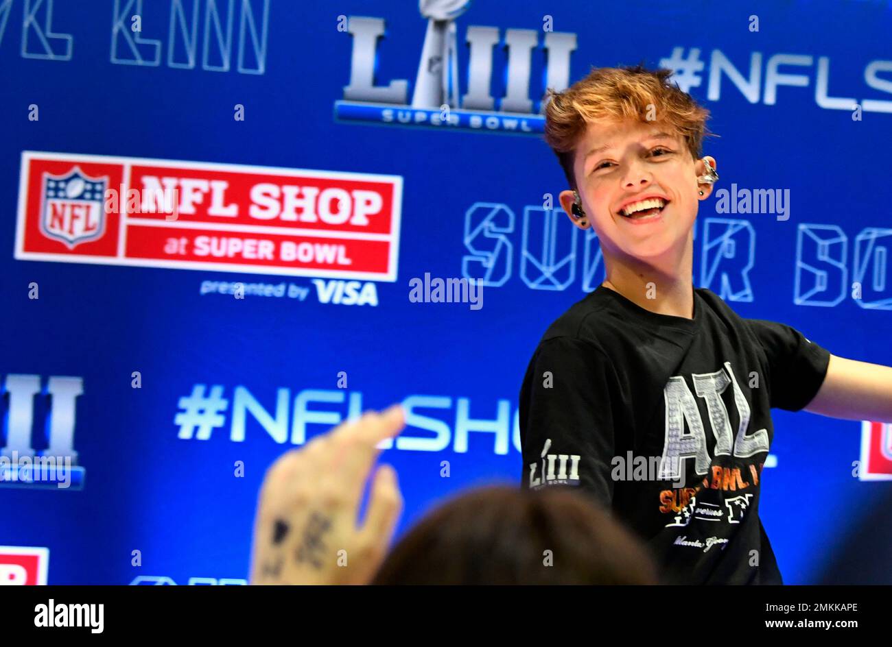 Jacob Sartorius performs at the NFL Shop on Sunday, Jan. 27, 2019 in