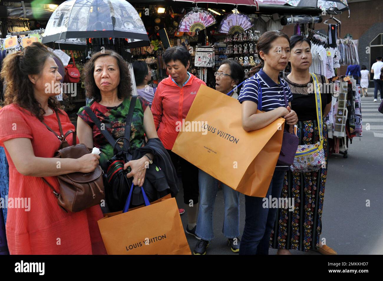 Chinese Tourists Queue in Front of Louis Vuitton, Bangkok