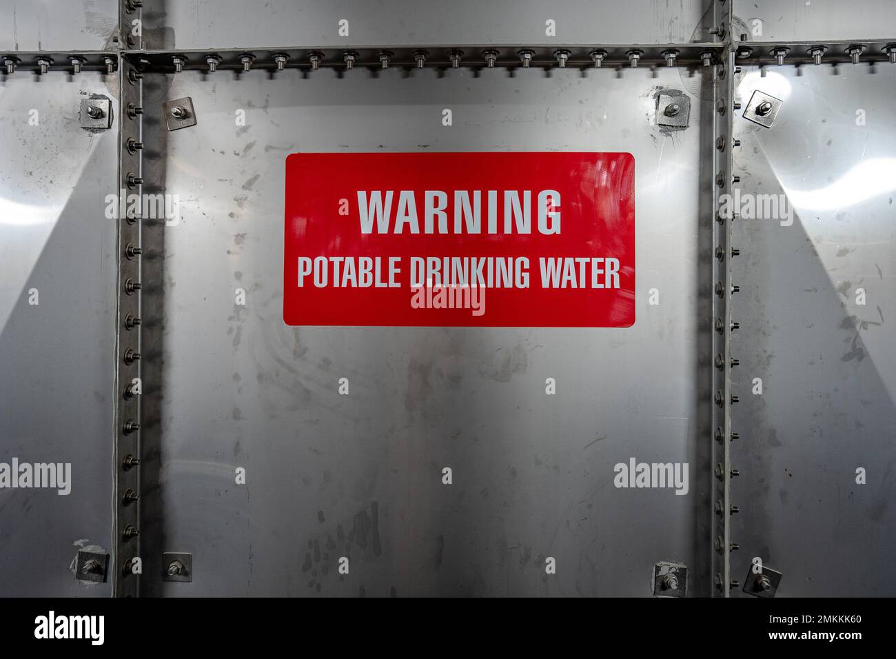 Warning portable drinking water sign Stock Photo