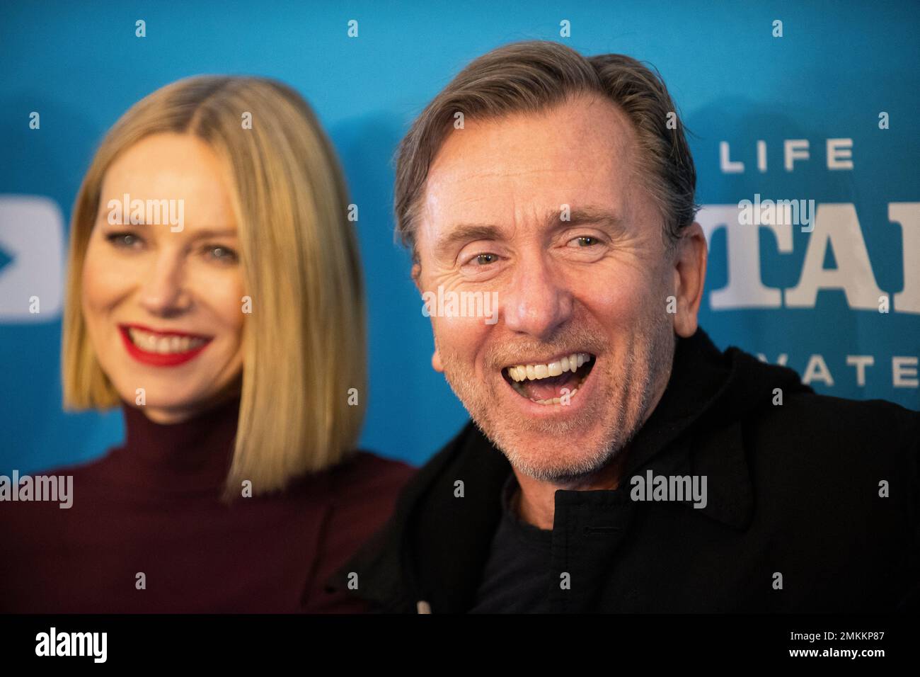 Actors Naomi Watts, left, and Tim Roth pose at the premiere of