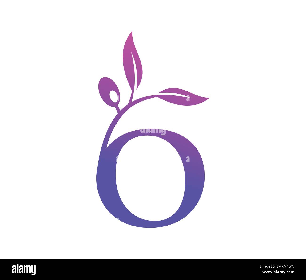 A vector illustration of Grape Vine Monogram Logo Letter o Stock Vector