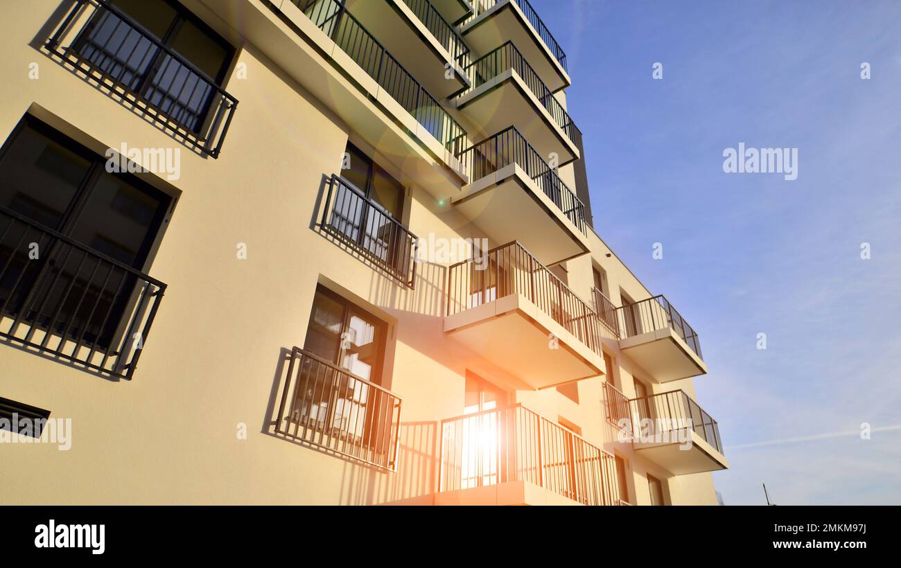 Visual Reference: Modern Apartment Building In A Residential Area Of A City