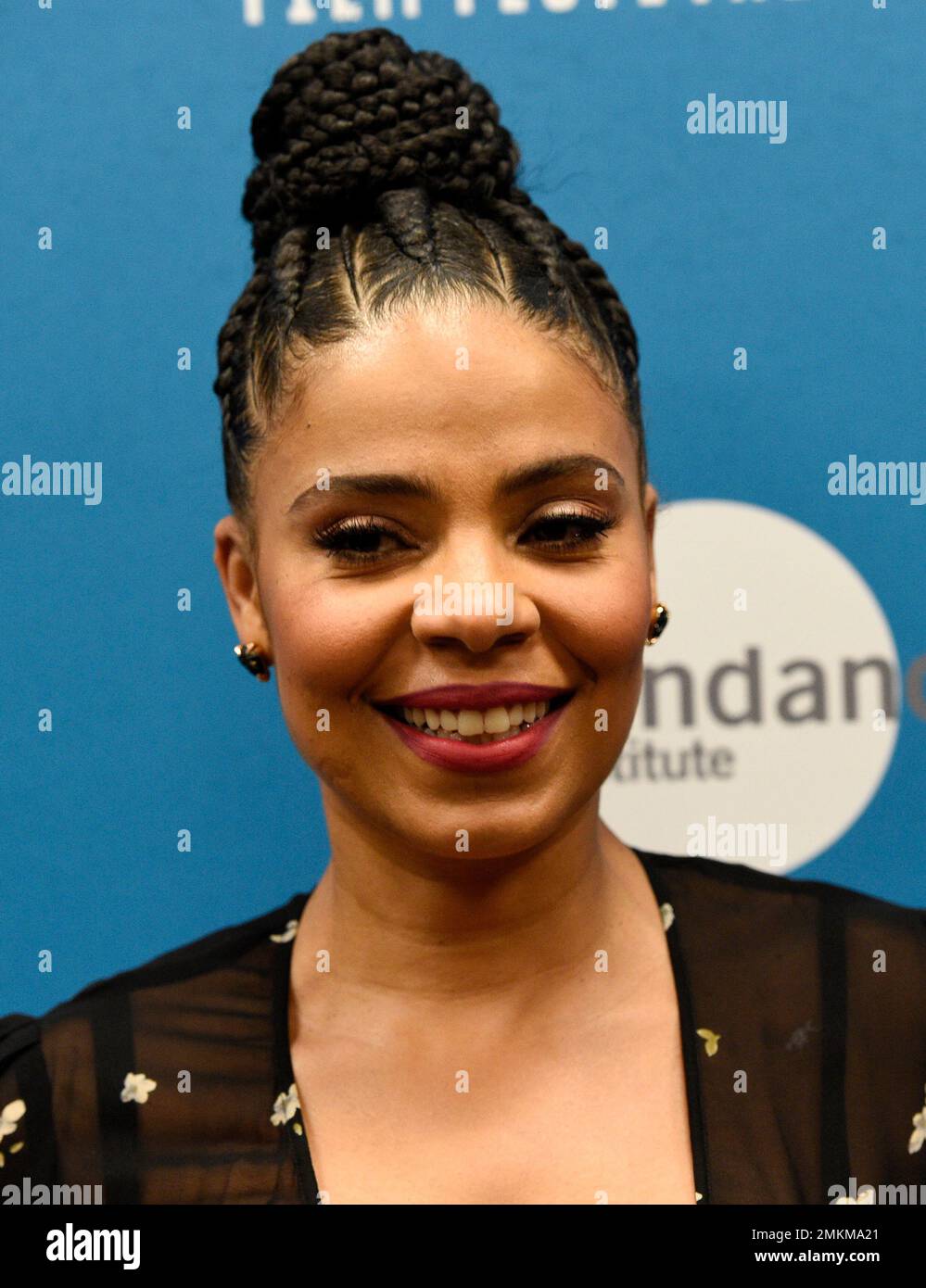 Sanaa Lathan, a cast member in "Native Son," poses at the premiere of