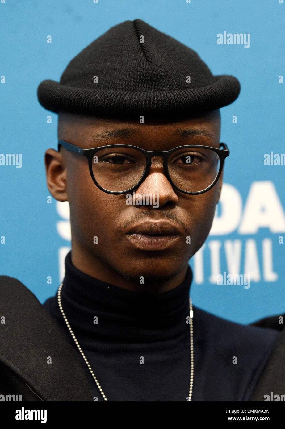 Ashton Sanders, a cast member in "Native Son," poses at the premiere of