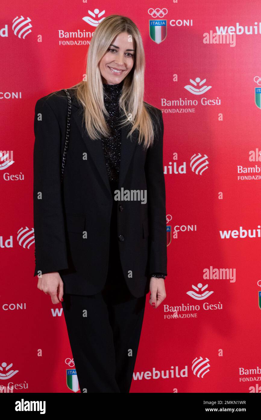 Rome, Italy. 28th Jan, 2023. Elena Santarelli during Red Carpet of CONCERTO SOLIDALE, Rappresentation in Rome, Italy, January 28 2023 Credit: Independent Photo Agency/Alamy Live News Stock Photo