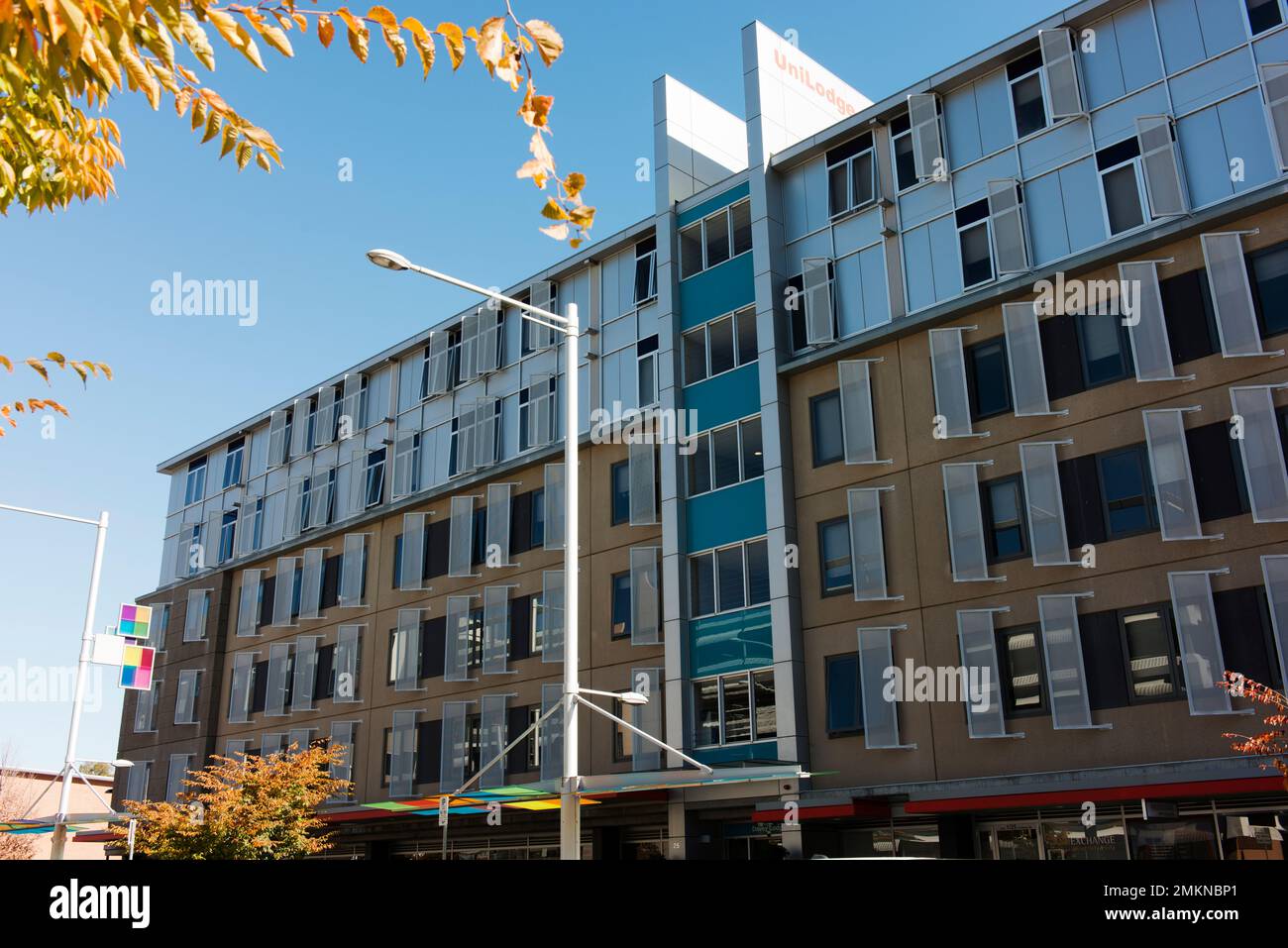 Exterior of Canberra's UniLodge. Stock Photo