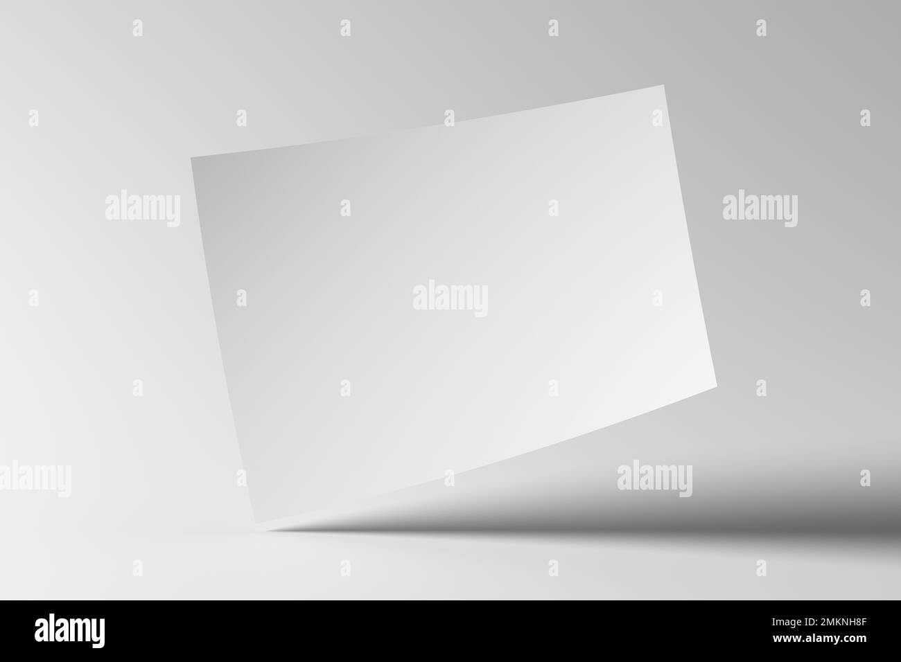 Horizontal A4 flyer paper mockup floating on white background Stock