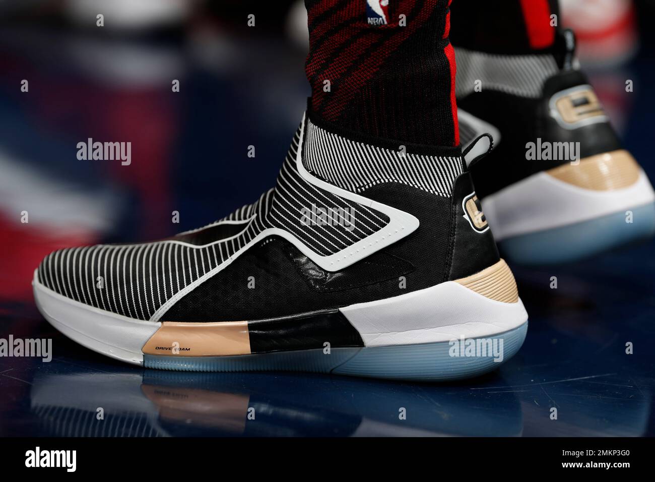 Portland Trail Blazers guard Evan Turner 1 wears a pair of Nike basketball shoes in the first half of an NBA basketball game Sunday Jan. 13 2019 in Denver. AP Photo David Zalubowski