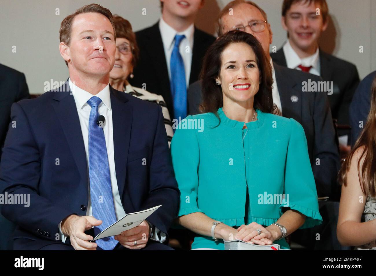 Ohio Lt. Governor John Busted, left, and his wife Tina attend their