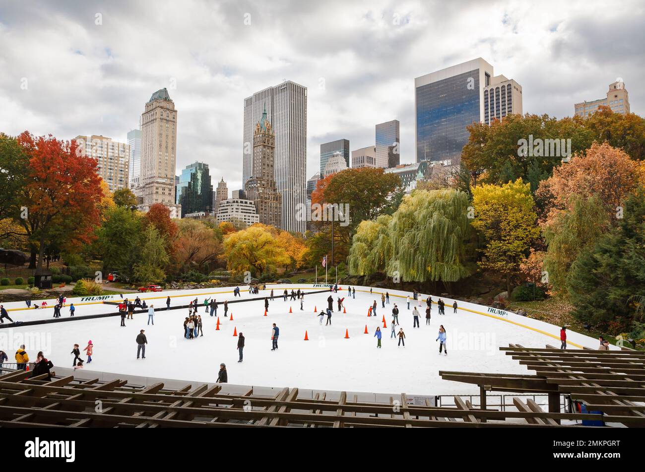 NEW YORK, USA November 16, 2007. Outdoor ice skating rink in Central