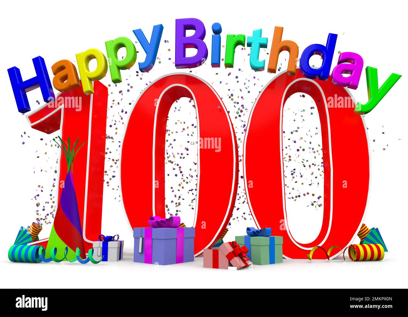A Big Number With Presents Confetti And The Lettering Happy Birthday
