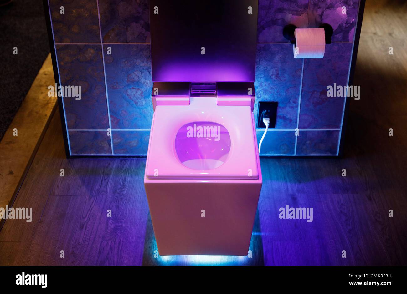The Numi 2.0 intelligent toilet with Amazon Alexa is on display at the ...