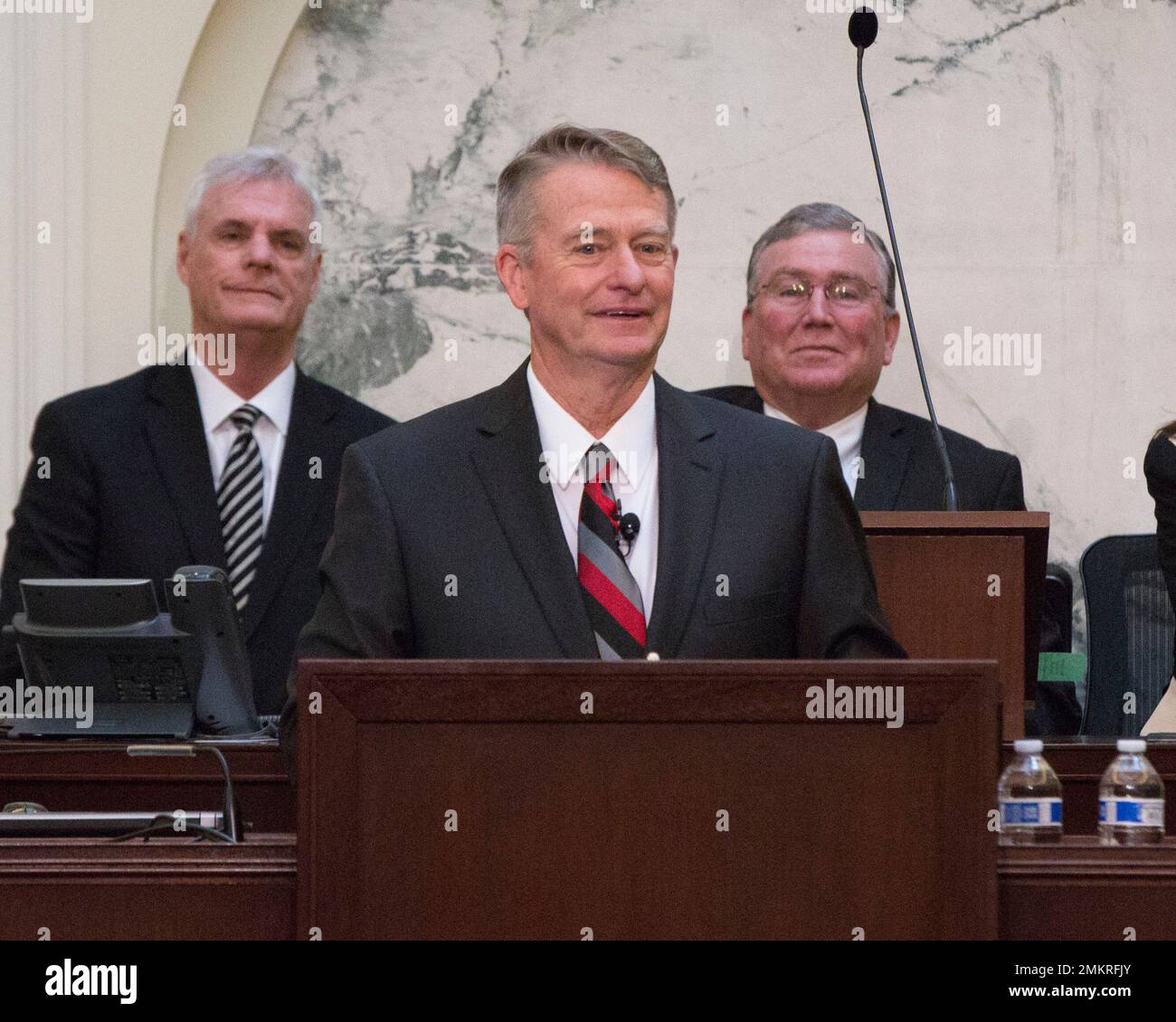 Idaho Gov. Brad Little delivers his State of the State address inside