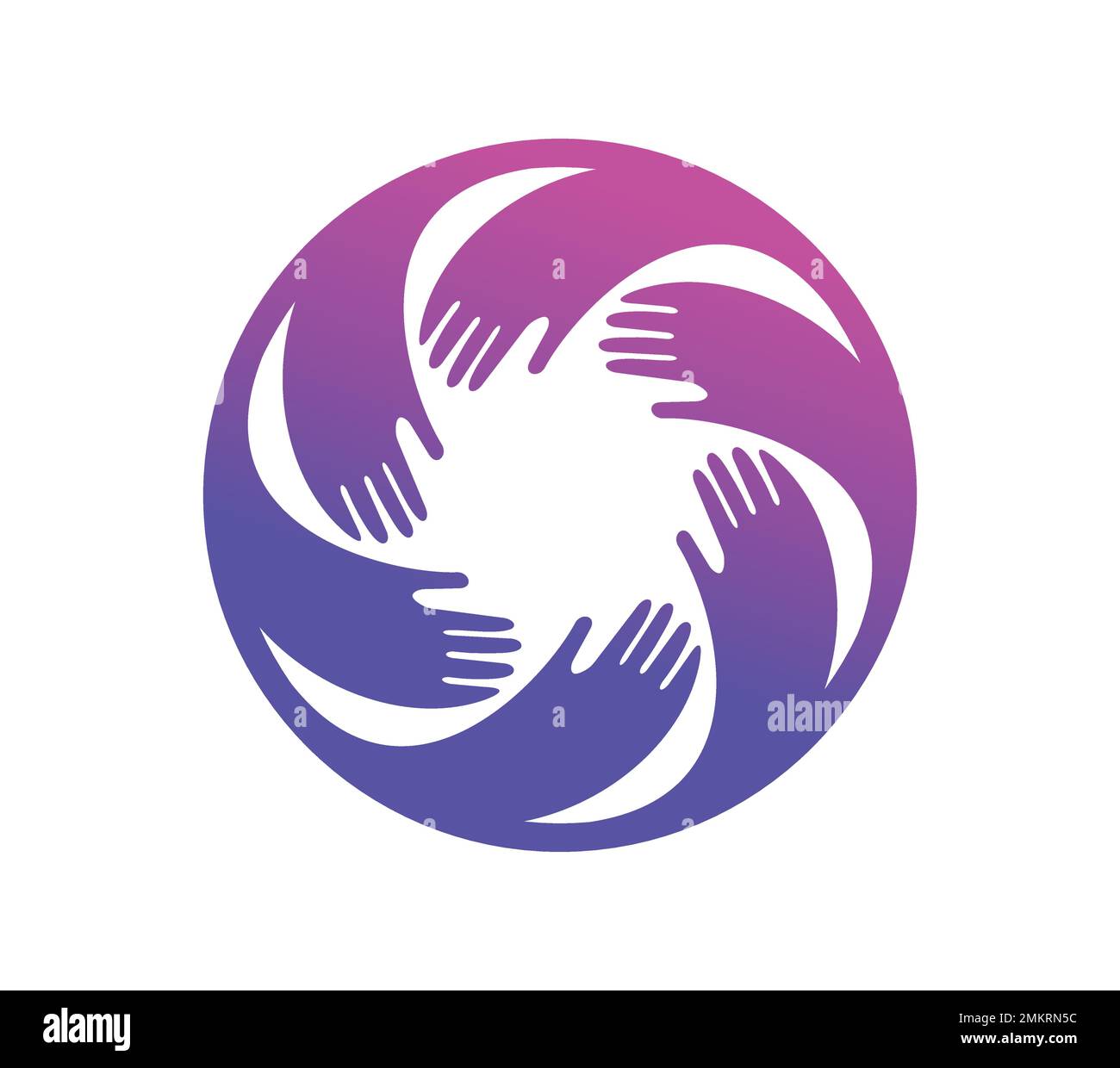 A vector illustration of Circle Multicolor Diversity Hands Vector Sign Stock Vector