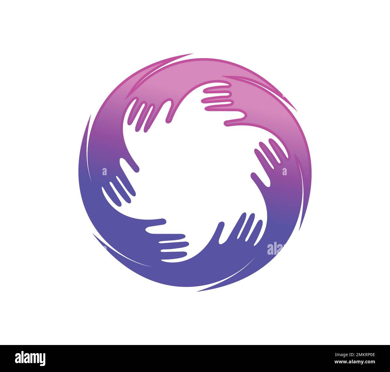 A vector illustration of Circle Multicolor Diversity Hands Vector Sign Stock Vector