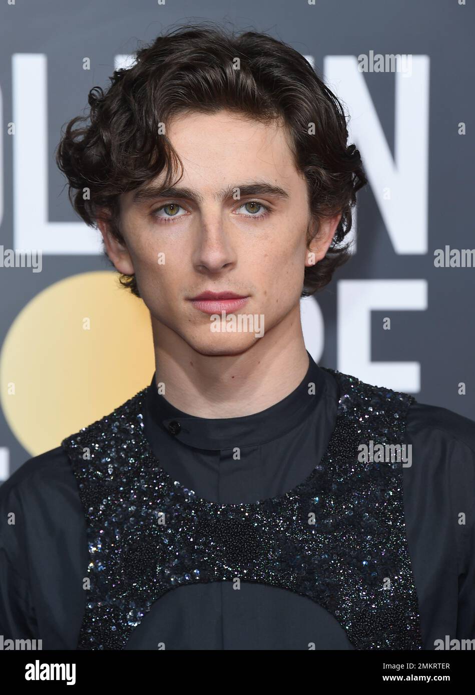 Timothee Chalamet arrives at the 76th annual Golden Globe Awards at the ...