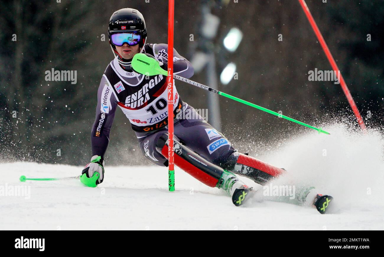 Norway's Sebastian Foss Solevaag competes during the men's slalom, at the  alpine ski World Championships in Are, Sweden, Sunday, Feb. 17, 2019. (AP  Photo/Marco Trovati Stock Photo - Alamy