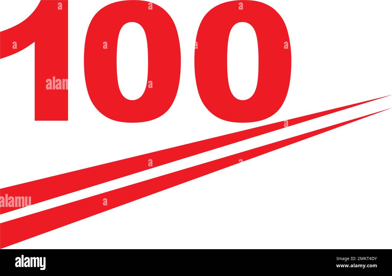 100 crore number vector clipart illustration for badge or sticker Stock
