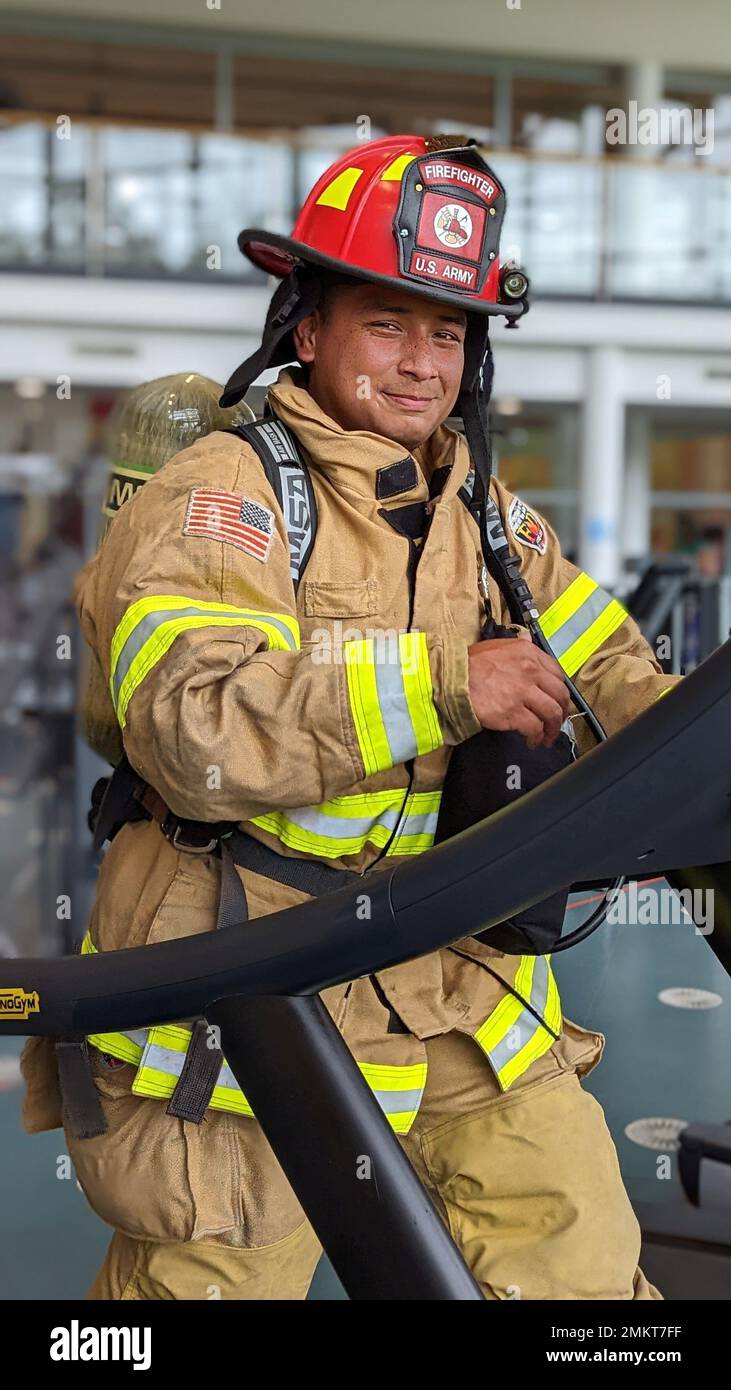 U.S. Army Sgt. Rene Gonzalez, a firefighter assigned to 23rd Ordnance ...