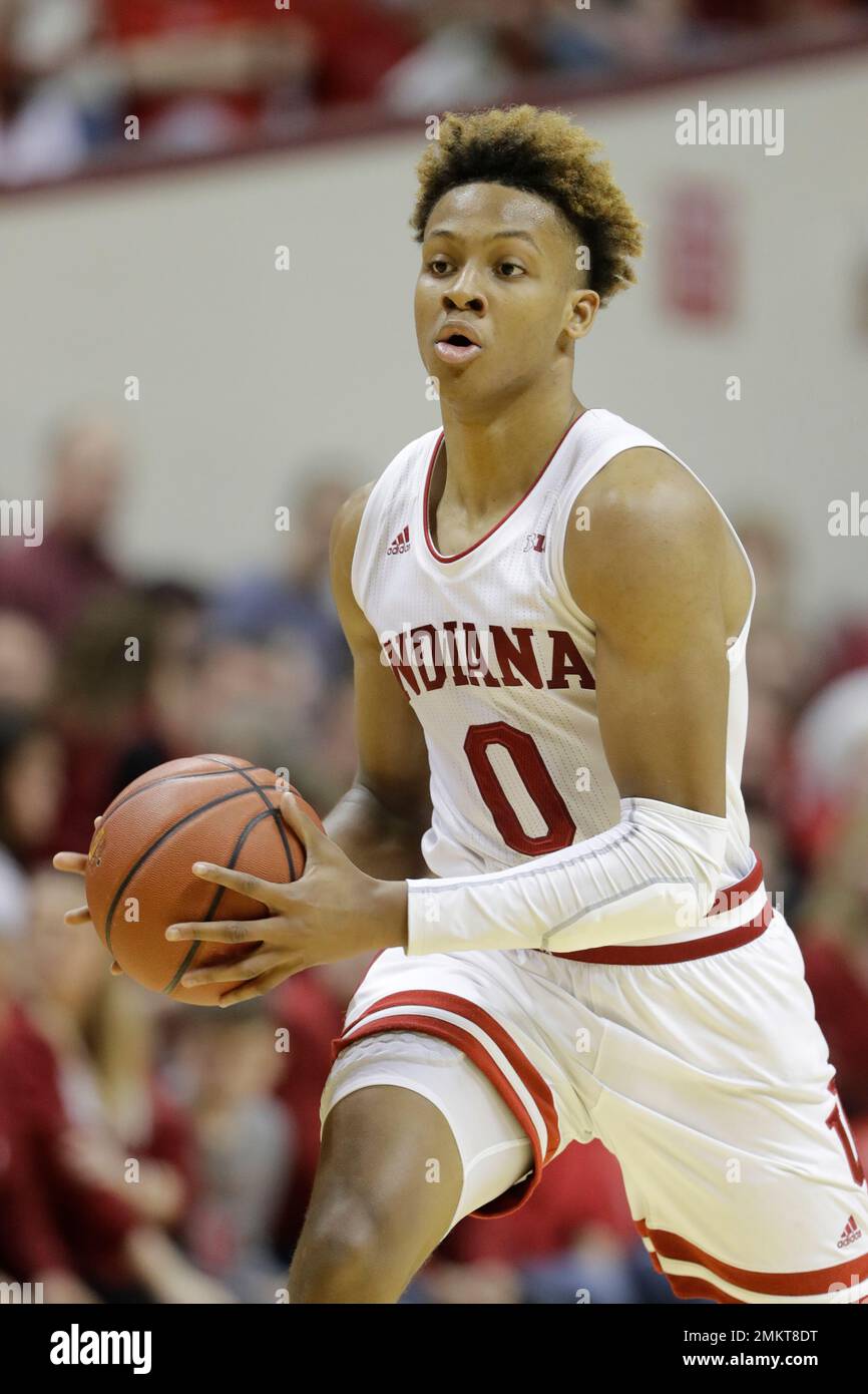 Indiana's Romeo Langford dribbles during the second half of an