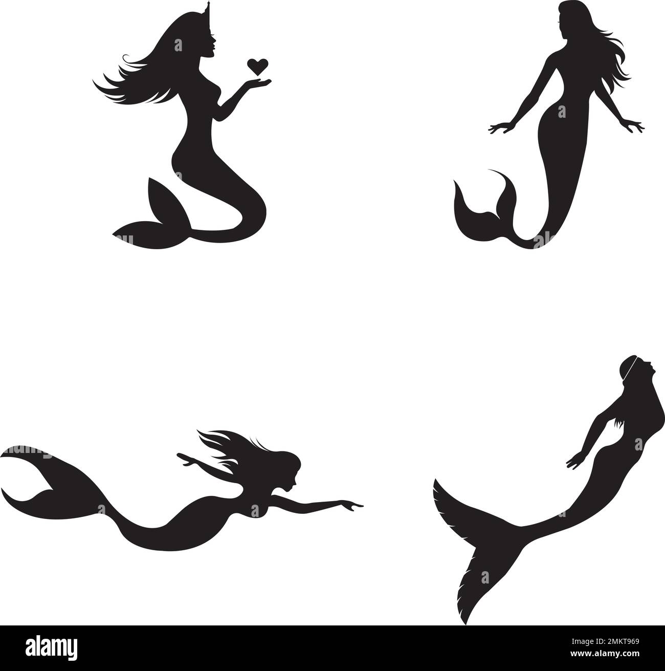 Mermaid logo vector illustration design template Stock Vector Image